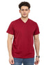 Brick Red V - neck T-Shirt - Khotwh